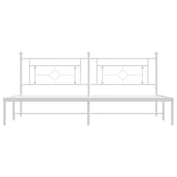 fehér fém ágykeret fejtámlával 193 x 203 cm