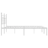 fehér fém ágykeret fejtámlával 193 x 203 cm