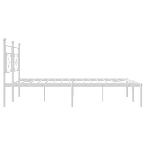 fehér fém ágykeret fejtámlával 193 x 203 cm