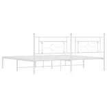 fehér fém ágykeret fejtámlával 193 x 203 cm