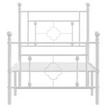 fehér fém ágykeret fej- és lábtámlával 80x200 cm