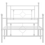 fehér fém ágykeret fej- és lábtámlával 100 x 190 cm