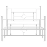 fehér fém ágykeret fej- és lábtámlával 107 x 203 cm