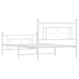 fehér fém ágykeret fej- és lábtámlával 107 x 203 cm