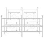 fehér fém ágykeret fej- és lábtámlával 120 x 190 cm