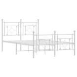 fehér fém ágykeret fej- és lábtámlával 120x200 cm