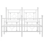 fehér fém ágykeret fej- és lábtámlával 120x200 cm