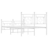 fehér fém ágykeret fej- és lábtámlával 120x200 cm