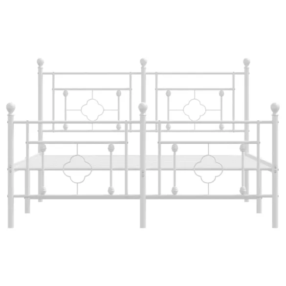 fehér fém ágykeret fej- és lábtámlával 140 x 190 cm