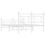 fehér fém ágykeret fej- és lábtámlával 140 x 190 cm