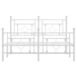 fehér fém ágykeret fej- és lábtámlával 140x200 cm