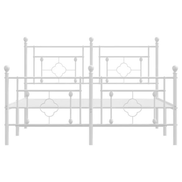 fehér fém ágykeret fej- és lábtámlával 140x200 cm