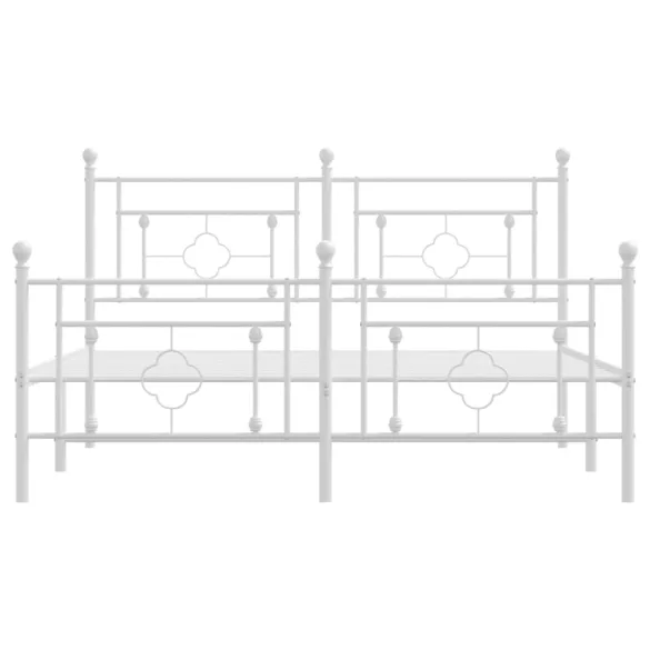 fehér fém ágykeret fej- és lábtámlával 160x200 cm