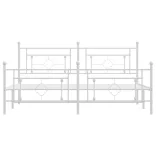 fehér fém ágykeret fej- és lábtámlával 183 x 213 cm