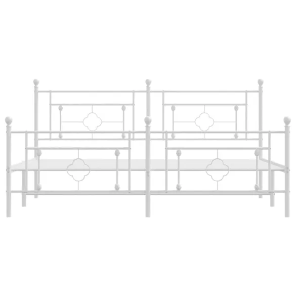fehér fém ágykeret fej- és lábtámlával 183 x 213 cm