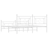 fehér fém ágykeret fej- és lábtámlával 183 x 213 cm