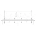 fehér fém ágykeret fej- és lábtámlával 193 x 203 cm