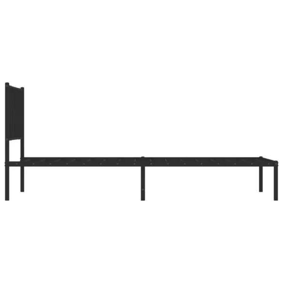 fekete fém ágykeret fejtámlával 107 x 203 cm