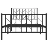 fekete fém ágykeret fej- és lábtámlával 100 x 200 cm