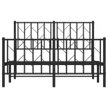 fekete fém ágykeret fej- és lábtámlával 120 x 200 cm