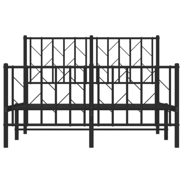 fekete fém ágykeret fej- és lábtámlával 120 x 200 cm