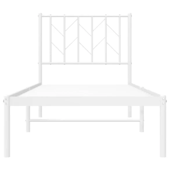 fehér fém ágykeret matrac nélkül fejtámlával 180 x 200 cm