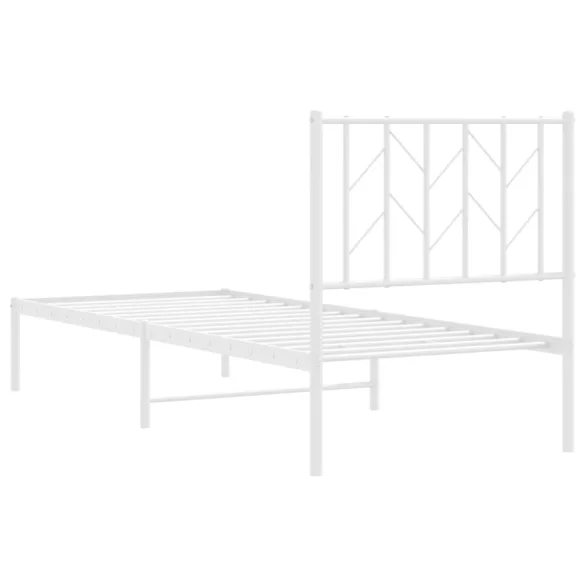 fehér fém ágykeret matrac nélkül fejtámlával 180 x 200 cm