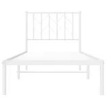 fehér fém ágykeret fejtámlával 80x200 cm
