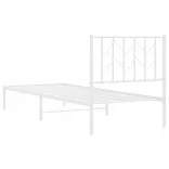 fehér fém ágykeret fejtámlával 80x200 cm