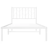 fehér fém ágykeret fejtámlával 90x200 cm