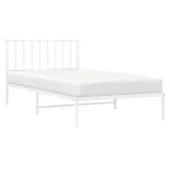 fehér fém ágykeret fejtámlával 107x203 cm
