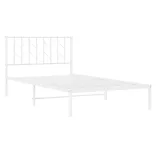 fehér fém ágykeret fejtámlával 107x203 cm