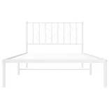 fehér fém ágykeret fejtámlával 107x203 cm