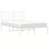 fehér fém ágykeret fejtámlával 120x190 cm