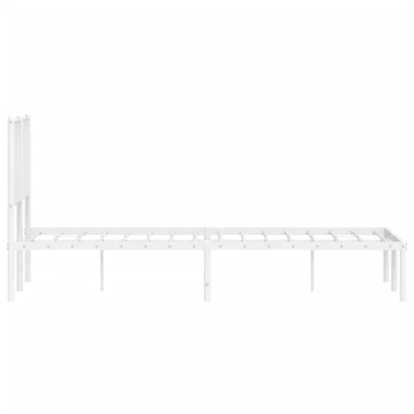 fehér fém ágykeret fejtámlával 120x190 cm
