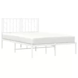 fehér fém ágykeret fejtámlával 120 x 200 cm