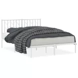 fehér fém ágykeret fejtámlával 135 x 190 cm