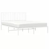 fehér fém ágykeret fejtámlával 135 x 190 cm