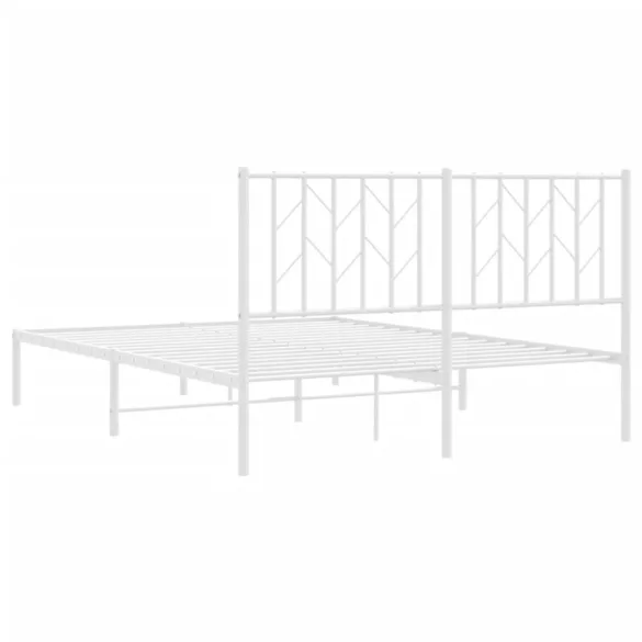 fehér fém ágykeret fejtámlával 140 x 190 cm