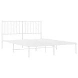 fehér fém ágykeret fejtámlával 140 x 200 cm