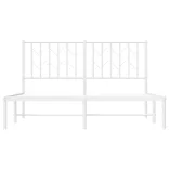 fehér fém ágykeret fejtámlával 140 x 200 cm