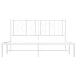 fehér fém ágykeret fejtámlával 150 x 200 cm