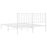 fehér fém ágykeret fejtámlával 150 x 200 cm
