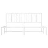 fehér fém ágykeret fejtámlával 160 x 200 cm