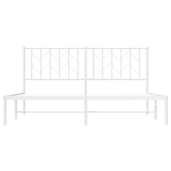 fehér fém ágykeret fejtámlával 160 x 200 cm