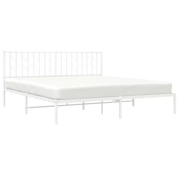 fehér fém ágykeret fejtámlával 183 x 213 cm