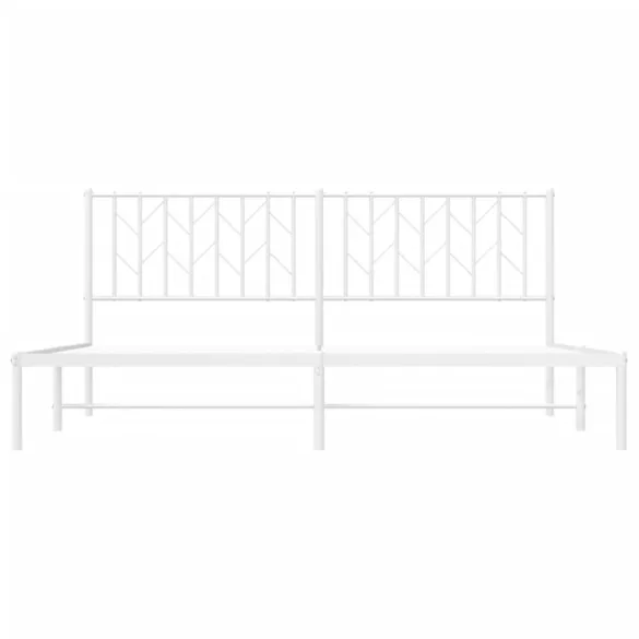 fehér fém ágykeret fejtámlával 183 x 213 cm