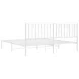 fehér fém ágykeret fejtámlával 183 x 213 cm
