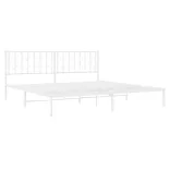 fehér fém ágykeret fejtámlával 193 x 203 cm