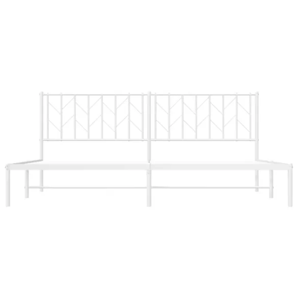 fehér fém ágykeret fejtámlával 193 x 203 cm